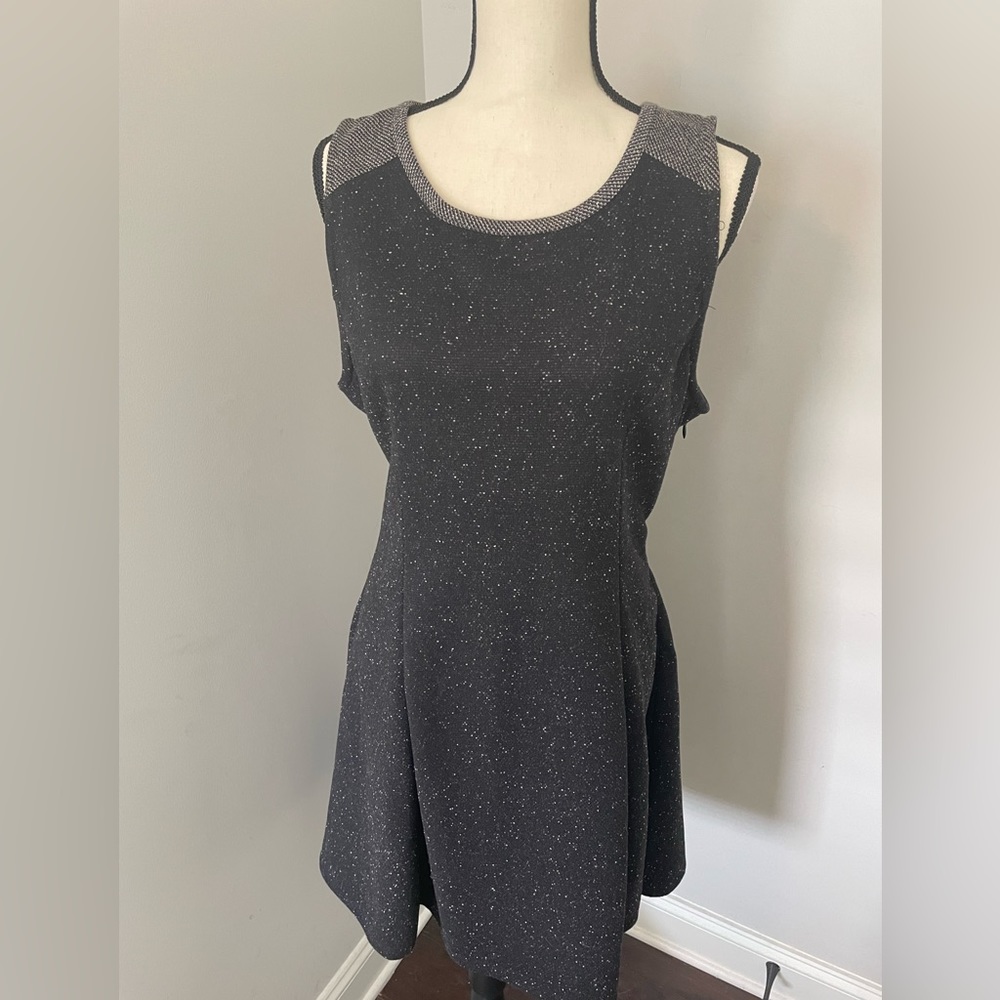 Old Navy black tweed flair dress. GREAT for fall with or without boys. Size L